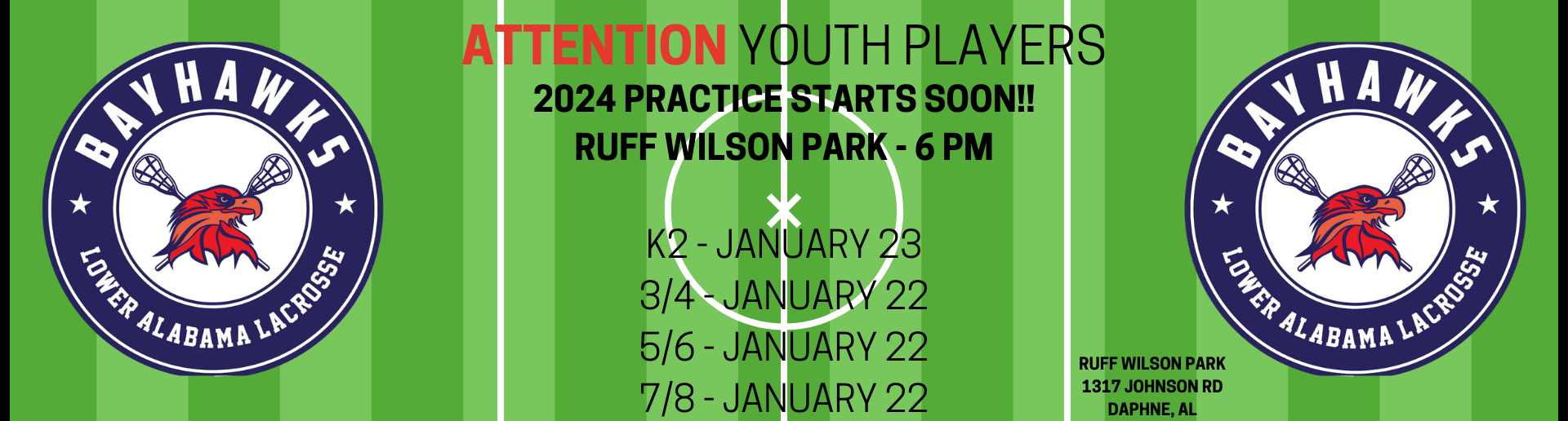 YOUTH PRACTICE STARTS SOON!